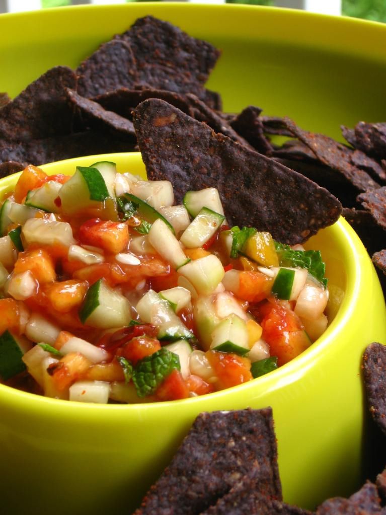 Spicy Peach And Cucumber Salsa Wi